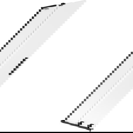 Mexen Velar L преграда за вана, 2-крилен, плъзгащ се, 75 x 150 см, матирано стъкло, черно - 896-075-003-31-70