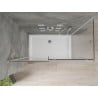 Mexen Omega плъзгаща се душ кабина 140 x 80 см, прозрачна, хромирана + корито Flat - 825-140-080-01-00-4010