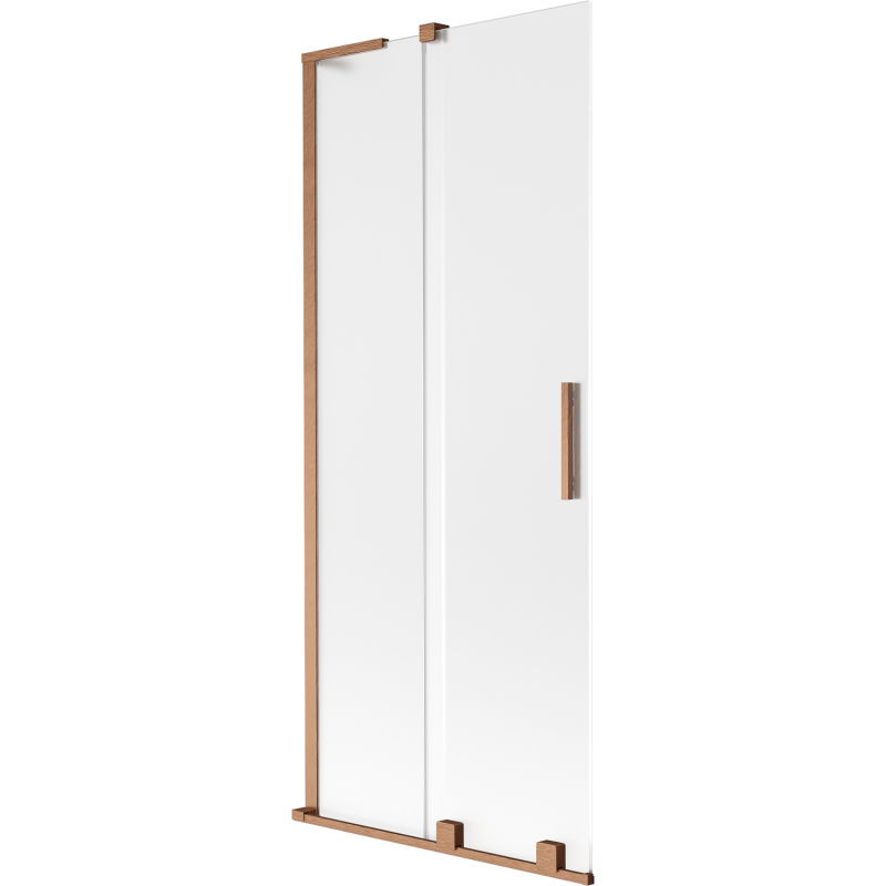 Mexen Velar L параван за вана, 2-крилен плъзгащ се 80 x 150 cm, матиран, матирана мед - 896-080-003-31-65