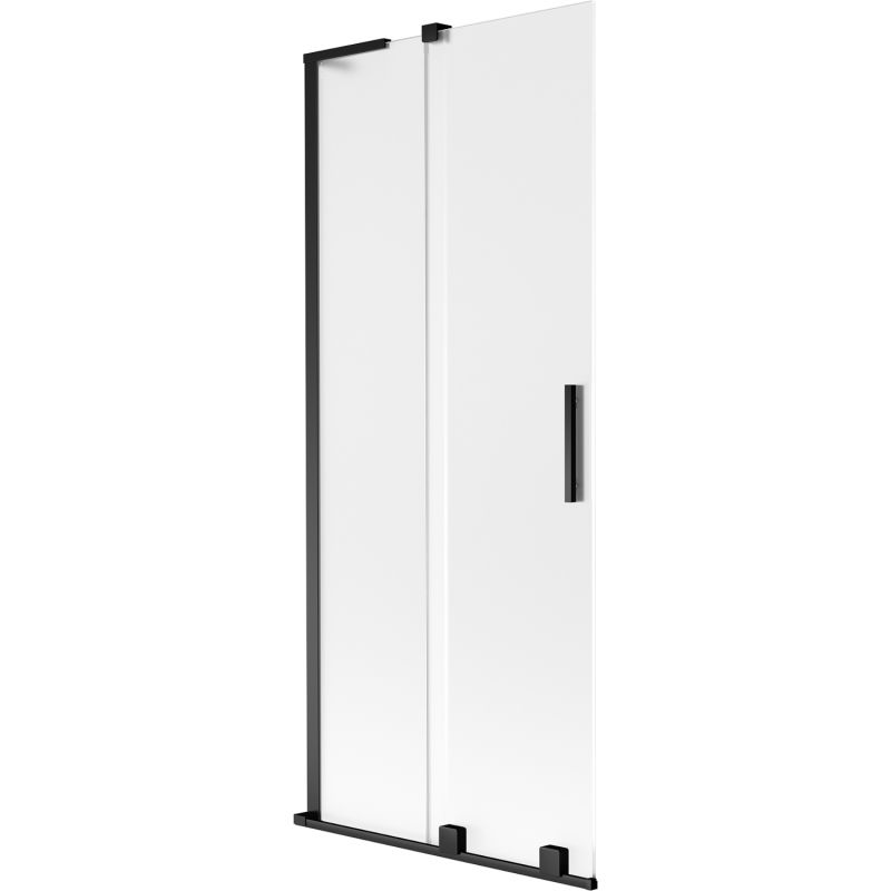 Mexen Velar L параван за вана с 2 плъзгащи се врати, 80 x 150 см, матирано, черно - 896-080-003-31-70