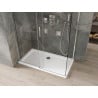Mexen Omega плъзгаща се душ кабина 140 x 80 см, прозрачна, хромирана + корито Flat - 825-140-080-01-00-4010