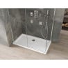 Mexen Omega плъзгаща се душ кабина 140 x 80 см, прозрачна, хромирана + корито Flat - 825-140-080-01-00-4010