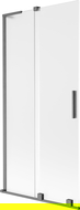 Mexen Velar L параван за вана, плъзгащ се с 2 крила, 90 x 150 см, матирано стъкло, четка Gun Gray - 896-090-003-31-66