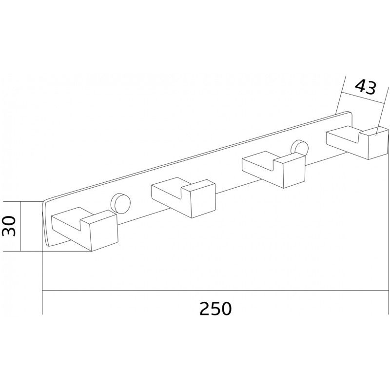 Mexen четворна кука за кърпа, черна - 709264-70