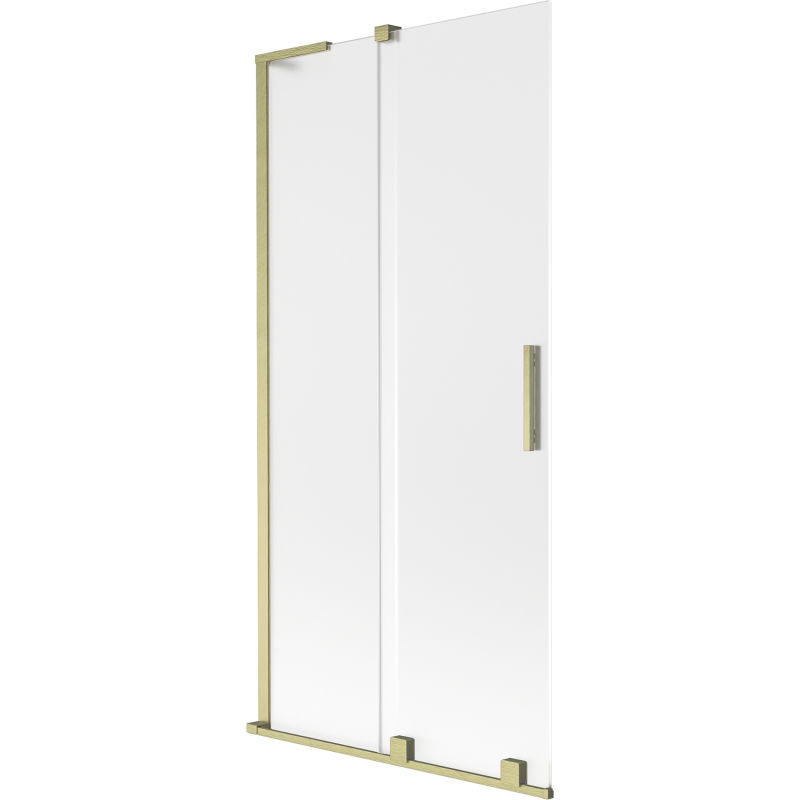 Mexen Velar L преграда за вана с 2-панелни плъзгащи врати 95 x 150 cm, матирано, златно четкано - 896-095-003-31-55