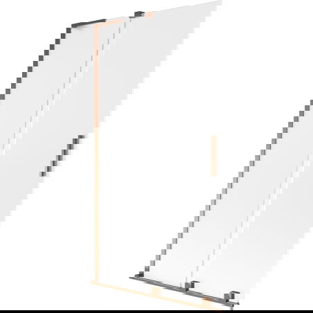 Mexen Velar L параван за вана с 2 подвижни крила, плъзгащ се 100 x 150 см, матиран, розово злато - 896-100-003-31-60