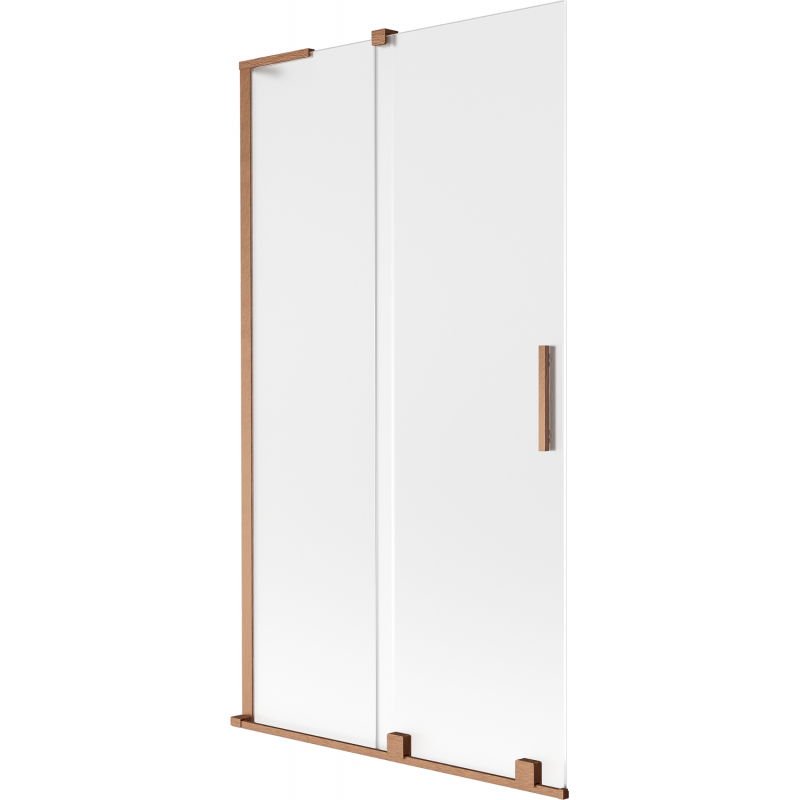 Mexen Velar L параван за вана 2-крилен плъзгащ се 100 x 150 см, матирано стъкло, четкан мед - 896-100-003-31-65