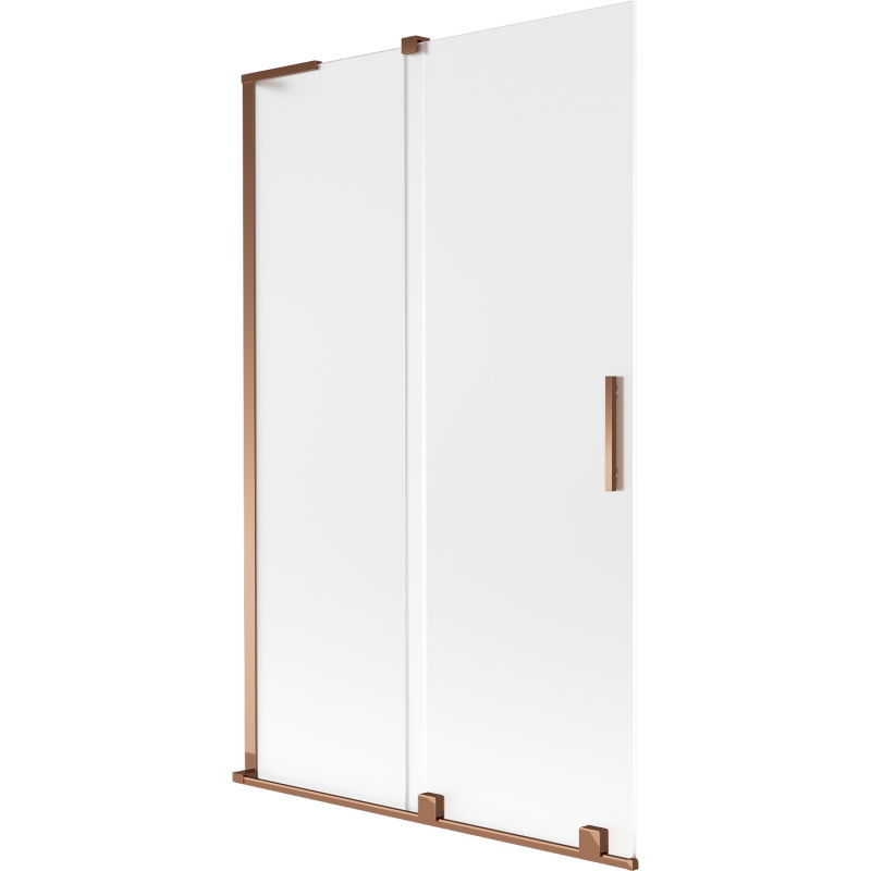 Mexen Velar L параван за вана с две крило плъзгащ се 110 x 150 см, матово, розово злато - 896-110-003-31-60