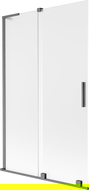 Mexen Velar L параван за вана с две крила плъзгащ се 110 x 150 см, матирано, четкано gun gray - 896-110-003-31-66