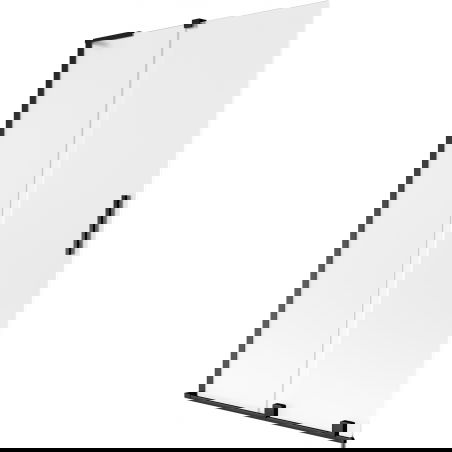 Mexen Velar L параван за вана с 2 крила, плъзгащ се, 110 x 150 см, замръзено, черен - 896-110-003-31-70