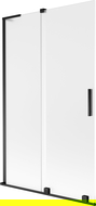 Mexen Velar L параван за вана с 2 крила, плъзгащ се, 110 x 150 см, замръзено, черен - 896-110-003-31-70
