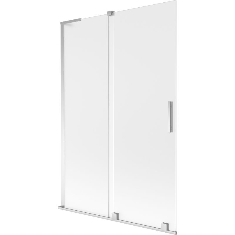 Mexen Velar L сгъваем параван за вана с 2 крила, плъзгащ се 120 x 150 см, мраз, хром - 896-120-003-31-01