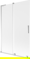 Mexen Velar L сгъваем параван за вана с 2 крила, плъзгащ се 120 x 150 см, мраз, хром - 896-120-003-31-01