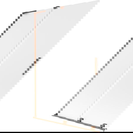 Mexen Velar L параван за вана 2-крилен плъзгащ се 120 x 150 см, скреж, розово злато - 896-120-003-31-60