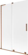 Mexen Velar L параван за вана, 2-крилен плъзгащ се 120 x 150 см, матов, четкана мед - 896-120-003-31-65