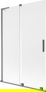 Mexen Velar L душ преграда за вана 2-крилен плъзгащ се 120 x 150 см, смръзван, полиран gun gray - 896-120-003-31-66