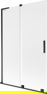 Mexen Velar L 2-крилен плъзгащ се вана параван 120 x 150 см, матиран, черен - 896-120-003-31-70