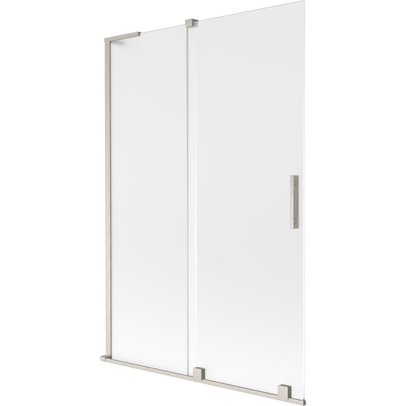 Mexen Velar L параван за вана, двукрилен плъзгащ се 120 x 150 см, матиран, четкан никел - 896-120-003-31-97