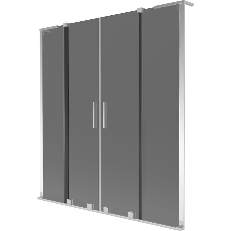 Mexen Velar L Duo сгъваем параван за вана 2-крилен, плъзгащ, 150 x 150 cm, графит, хром - 896-150-003-42-01