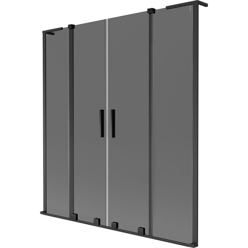 Mexen Velar L Duo вана параван 2-крилен плъзгащ се 150 x 150 см, графит, черен - 896-150-003-42-70