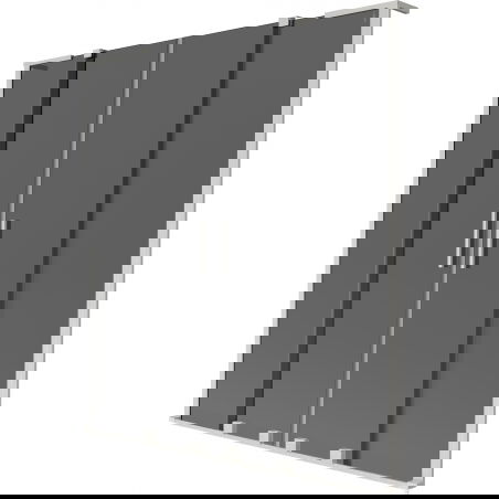 Mexen Velar L Двоен параван за вана с 2 крила, плъзгащ се 150 x 150 см, графит, четкан никел - 896-150-003-42-97