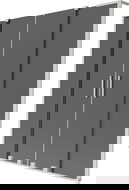 Mexen Velar L Двоен параван за вана с 2 крила, плъзгащ се 150 x 150 см, графит, четкан никел - 896-150-003-42-97