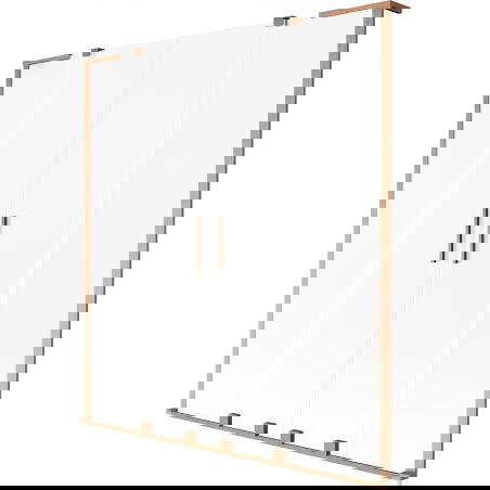Mexen Velar L Duo сгъваем екран за вана, двукрилен плъзгащ се, 150 x 150 см, матирано стъкло, четкана мед - 896-150-003-32-65