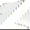 Mexen Velar L Duo параван за вана, 2-крилен, плъзгащ, 150 x 150 cm, прозрачен, златист - 896-150-003-02-50