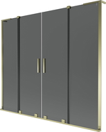 Mexen Velar L Duo параван за вана с две крила, плъзгащ се 180 x 150 cm, графит, златен - 896-180-003-42-50