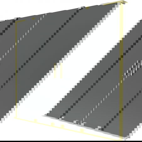 Mexen Velar L Duo двукрилен плъзгащ се параван за вана 180 x 150 см, графит, златисто четкан - 896-180-003-42-55