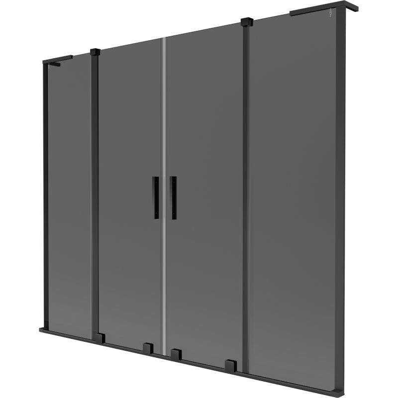 Mexen Velar L Duo душ-екран за вана 2-части плъзгащи 180 x 150 см, графит, черен - 896-180-003-42-70