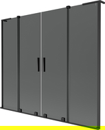 Mexen Velar L Duo душ-екран за вана 2-части плъзгащи 180 x 150 см, графит, черен - 896-180-003-42-70