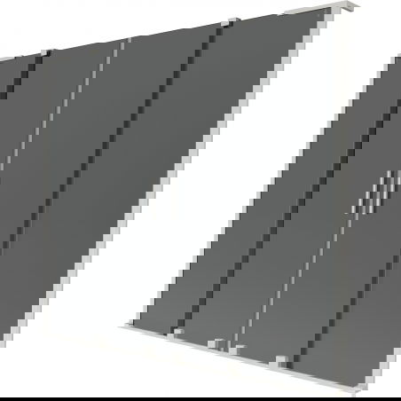 Mexen Velar L Дуо параван за вана с 2 крила 180 x 150 см, графит, четкан никел - 896-180-003-42-97