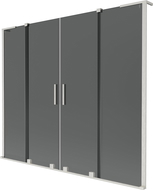 Mexen Velar L Дуо параван за вана с 2 крила 180 x 150 см, графит, четкан никел - 896-180-003-42-97