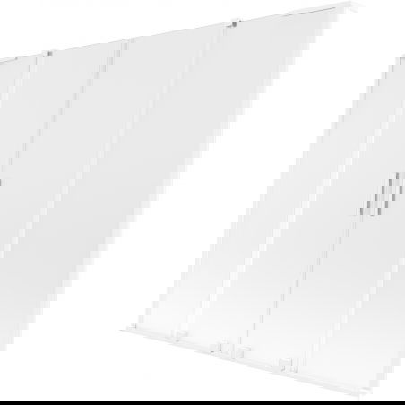 Mexen Velar L Duo параван за вана двукрилен плъзгащ се 180 x 150 см, матирано, бяло - 896-180-003-32-20