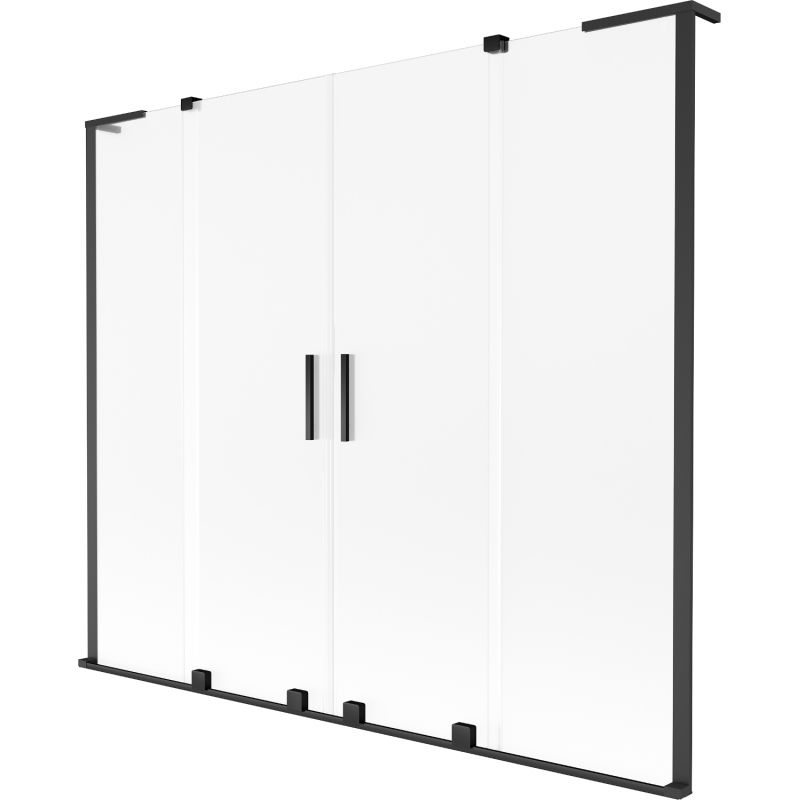 Mexen Velar L Duo двукрила плъзгаща се вана 180 x 150 cm, матирано, черно - 896-180-003-32-70