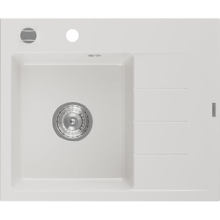 Mexen Ben гранитна мивка с една камера и отцедник, лява 600 x 500 мм, бяла,