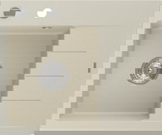 Mexen Ben гранитна мивка с едно отделение с отцедник, лява 600 x 500 mm, бежова,