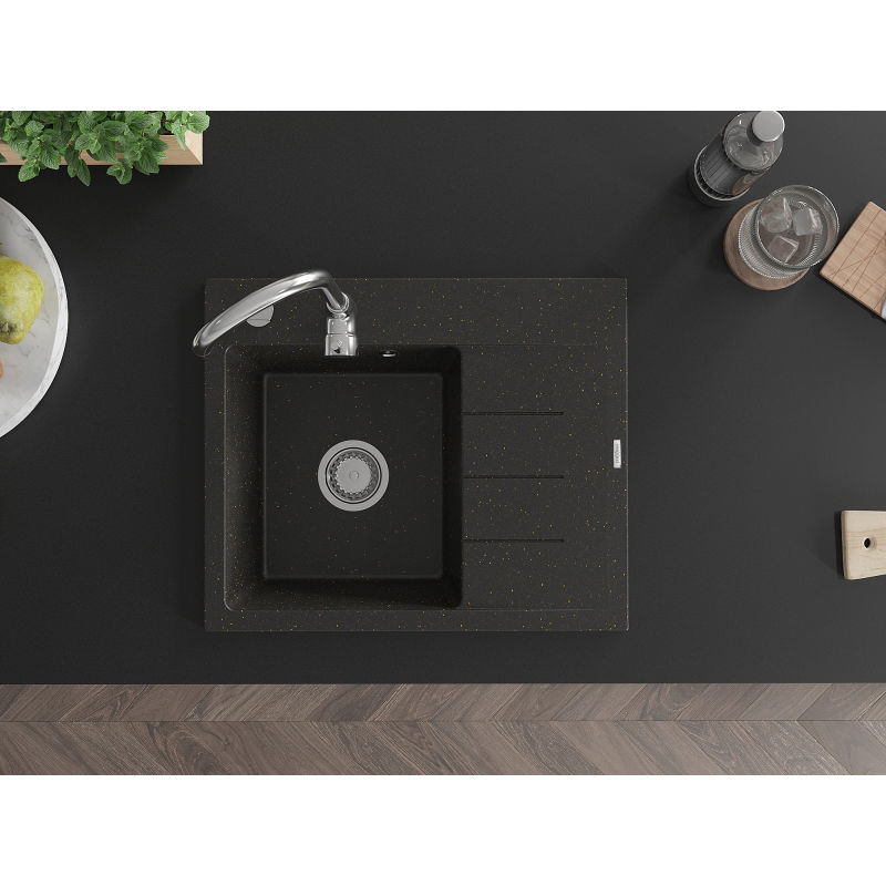 Mexen Ben гранитна мивка с 1 отделение и отцедник, лява 600 x 500 мм,