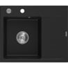 Mexen Ben гранитна кухненска мивка с 1 корито и плот, лява 600 x 500 мм, черна,
