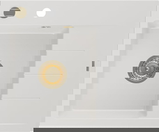 Mexen Ben гранитна мивка с една камера с отцедник, лява 600 x 500 мм, бяла,