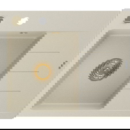 Mexen Ben гранитна мивка с 1 отделение и отцедник, ляв, 600 x 500 mm, бежов,