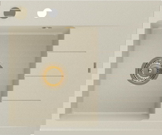 Mexen Ben гранитна мивка с 1 отделение и отцедник, ляв, 600 x 500 mm, бежов,