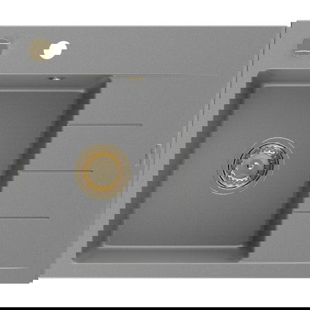 Mexen Ben гранитна мивка с 1 отделение с отцедник, лява 600 x 500 мм, сива,