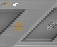 Mexen Ben гранитна мивка с 1 отделение с отцедник, лява 600 x 500 мм, сива,