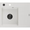 Mexen Ben гранитна мивка с 1 отделение и изтичник, лява, 600 x 500 мм, бяла,