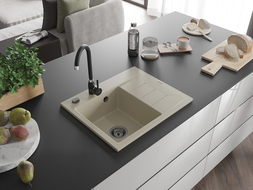 Mexen Ben гранитна кухненска мивка с 1 отделение с отцедник, лява 600 x 500 mm,