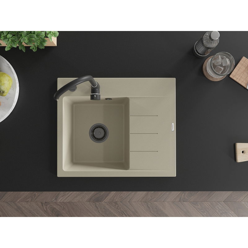 Mexen Ben гранитна кухненска мивка с 1 отделение с отцедник, лява 600 x 500 mm,