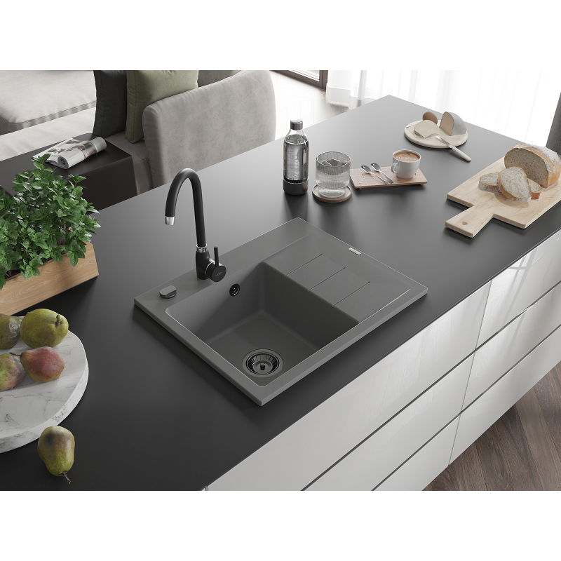 Mexen Ben гранитна кухненска мивка с 1 корито с отцедник, лява 600 x 500 мм,
