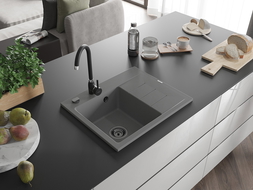 Mexen Ben гранитна кухненска мивка с 1 корито с отцедник, лява 600 x 500 мм,